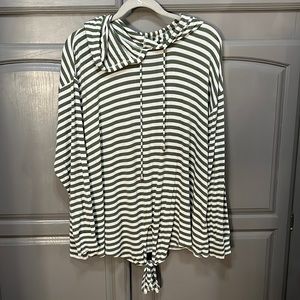 Green and White hoodie shirt